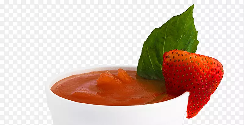 番茄汤凉拌罗勒汤草莓柠檬汁
