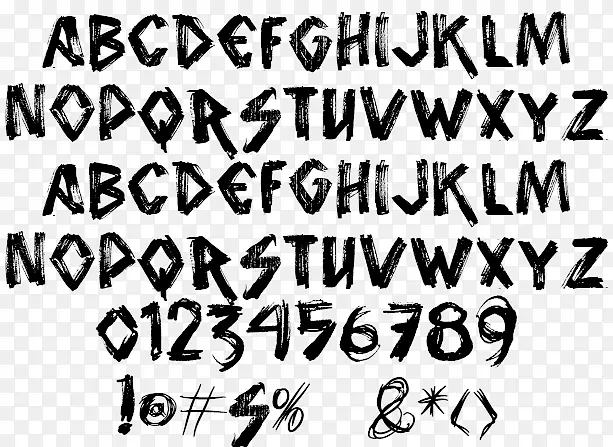 字体排字钟哥特式印刷字体-字体动物