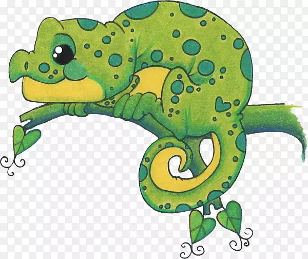 青蛙爬行动物卡通陆地动物变色龙