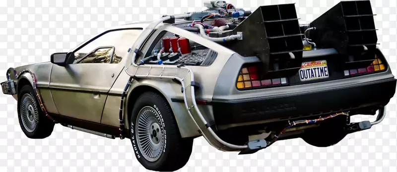 DeLorean DMC-12汽车博士。Emmett Brown DeLorean时光机器回到未来-回到未来