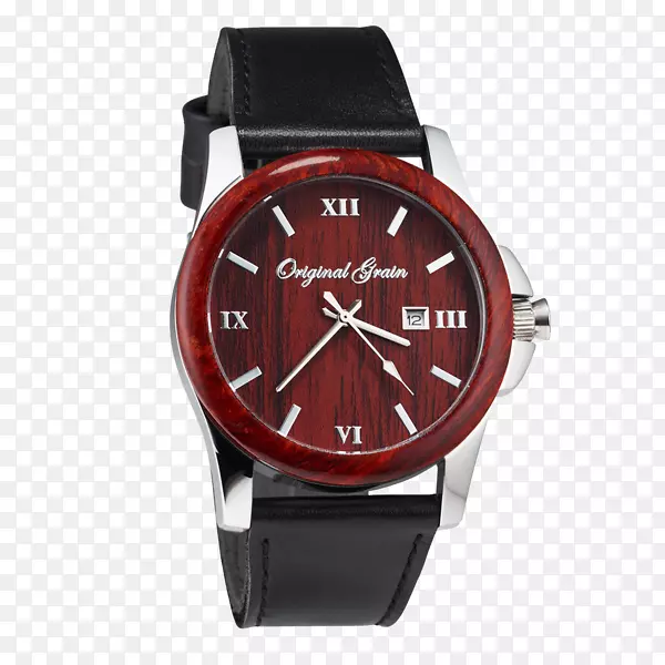 表带红木皮革手表