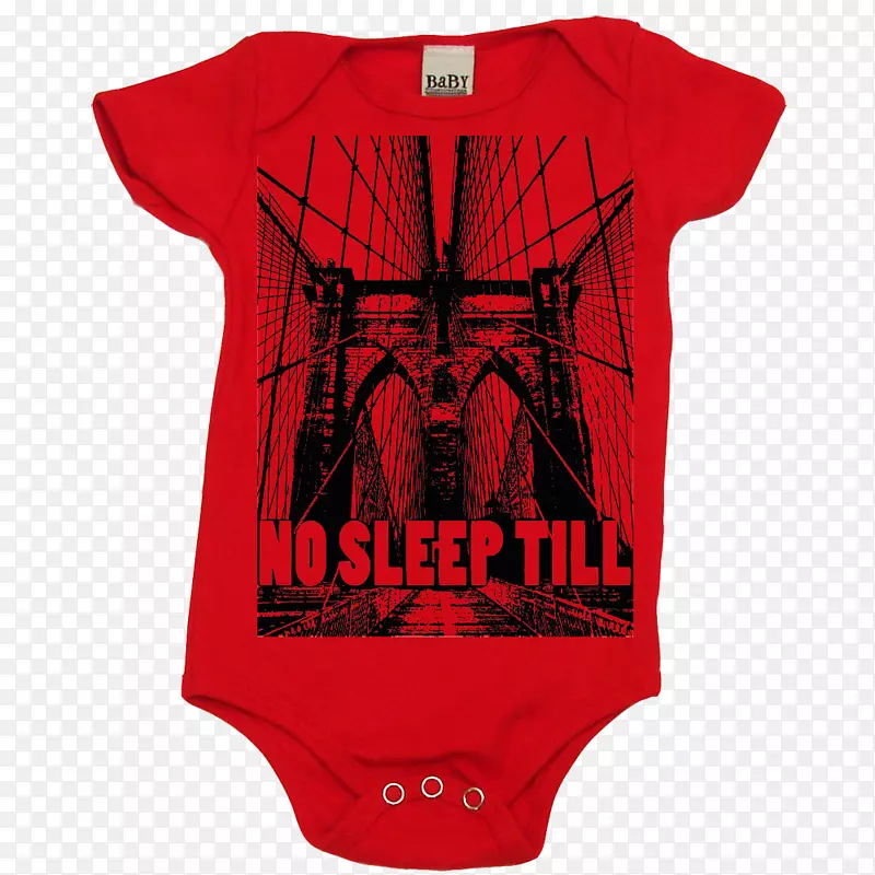 t恤，直到布鲁克林婴儿和蹒跚学步的婴儿一件袖子t恤才能入睡。