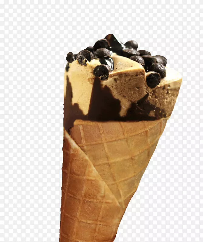 巧克力冰淇淋圆锥形冰淇淋
