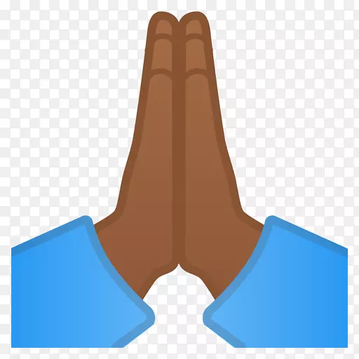 拇指祈祷手表情符号祈祷人类肤色-表情符号