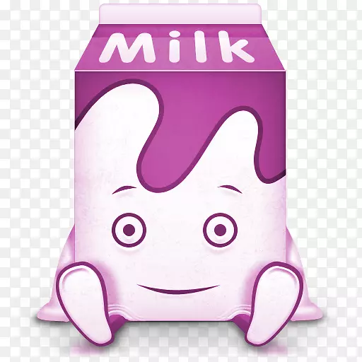 牛奶瓶牛奶纸箱孩子电脑图标-牛奶