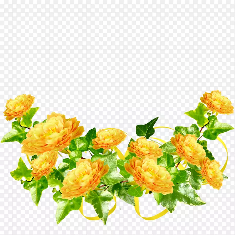 花园玫瑰花画框黄色花