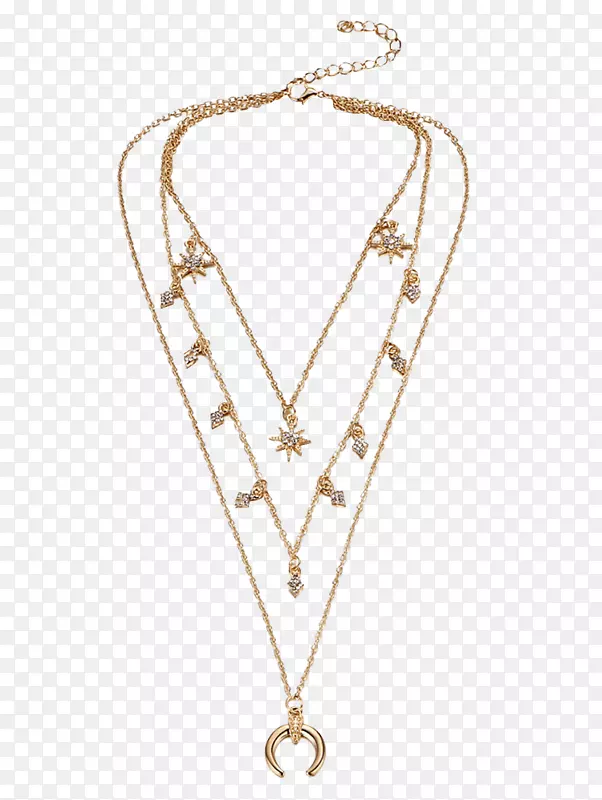 项链，魅力和吊坠，珠宝链-珠宝莱茵石