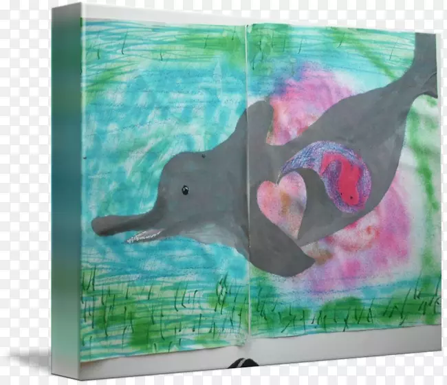 海豚画水鸟嘴-海豚