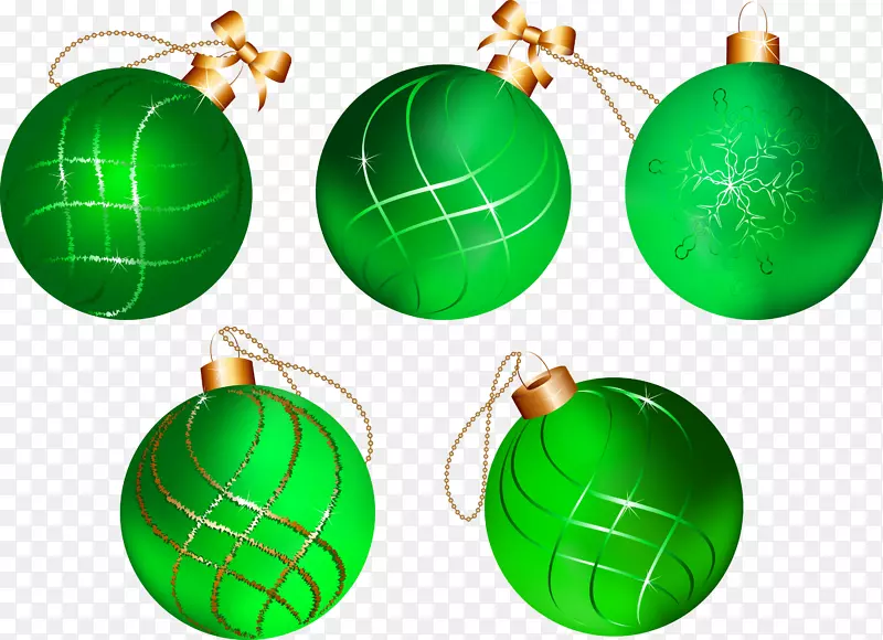 绿色球体圣诞装饰圣诞树-圣诞节