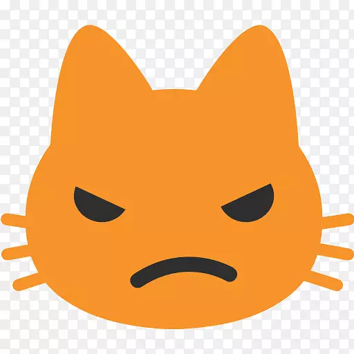 胡须表情可爱的猫安卓-表情符号