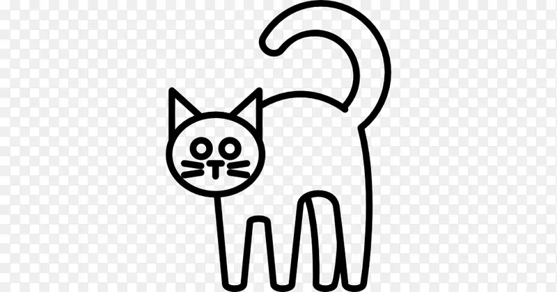 猫黑白电脑图标剪贴画-猫
