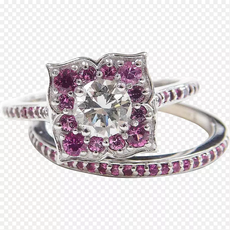 紫水晶宝石身饰婚礼提供银红宝石