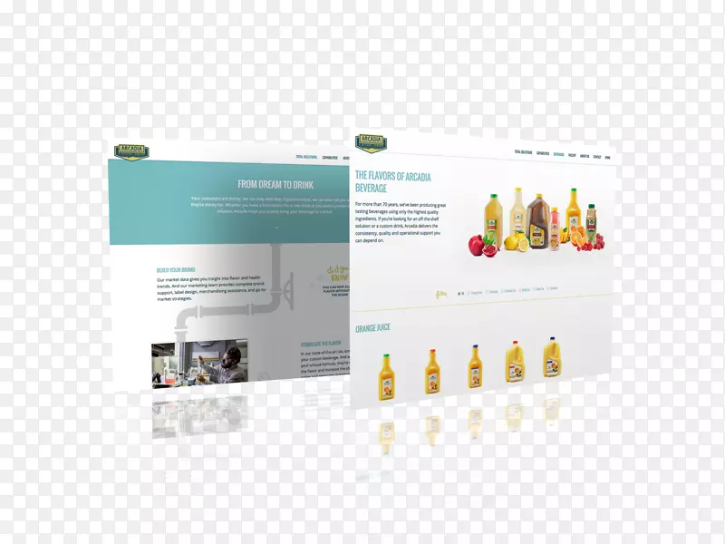 品牌营销阿卡迪亚饮料公司-网站模拟PSD