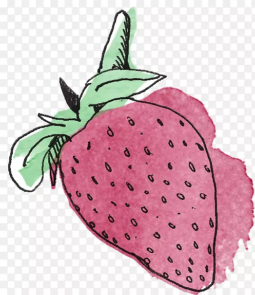 草莓水彩画草莓