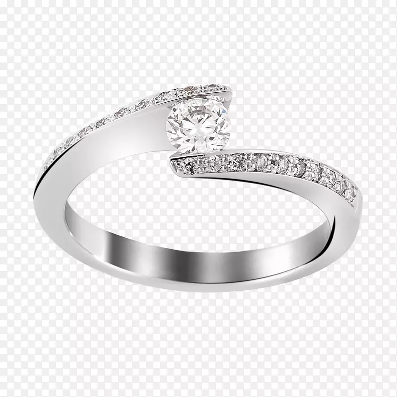 纸牌订婚戒指比珠钻石戒指