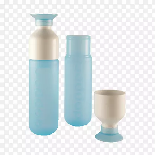 水瓶，塑料瓶，液体.蓝色泻湖