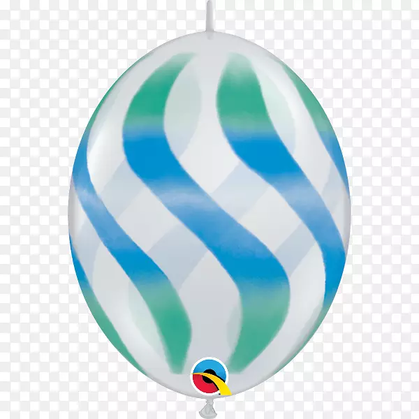 气球蓝绿石灰波条纹