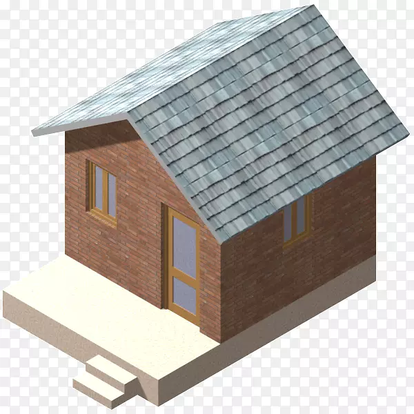 棚屋立面小屋-三维模型住宅