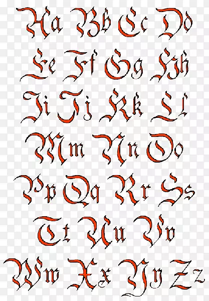 刻字纹身古英语拉丁字母英文字母表.英文字母设计
