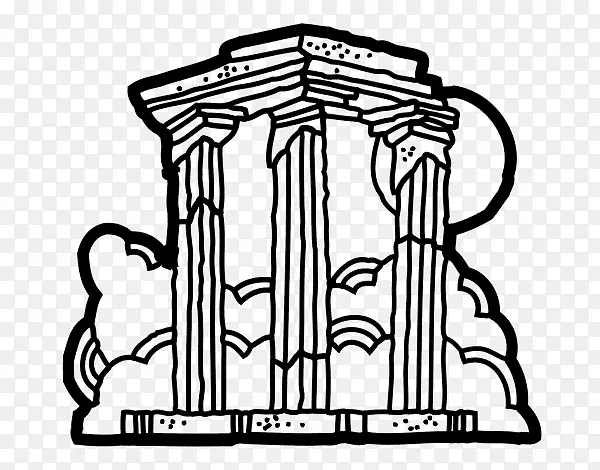 宙斯雕像在奥林匹亚赫拉神庙，奥林匹亚彩绘-女神