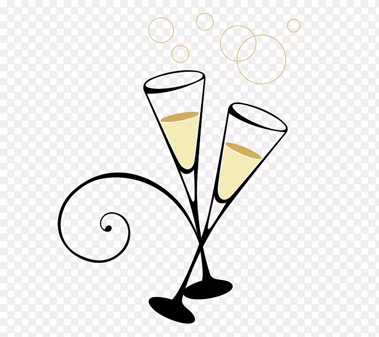 香槟玻璃尼可列特岛酒店喝晚餐-新年前夜