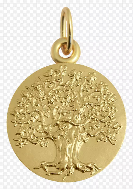 金质吊坠，金质树-奖章