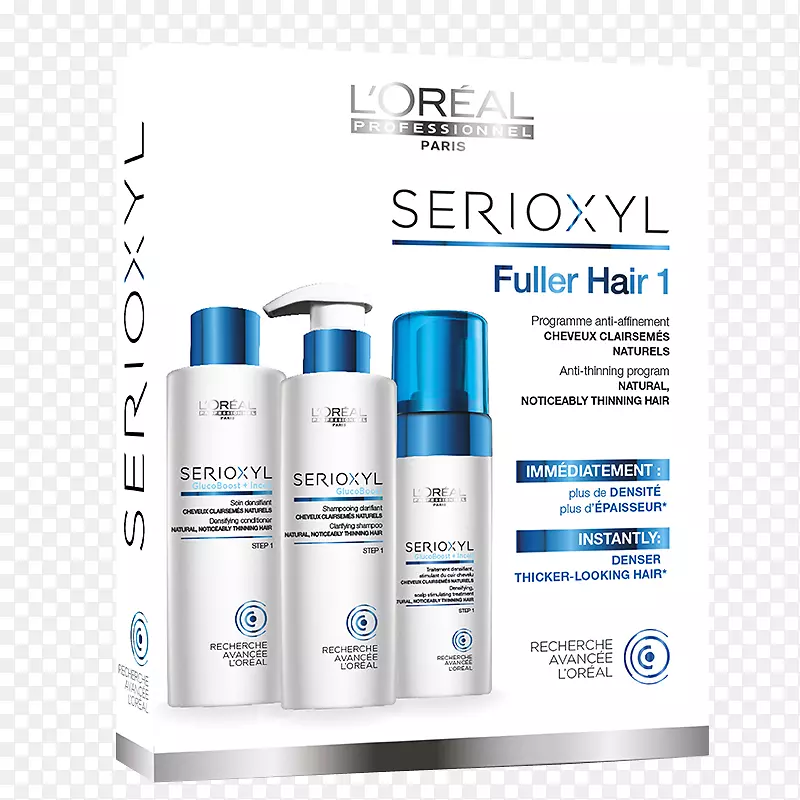护发洗剂L‘oréal职业性Serioxyl密度较高的头发治疗护发-头发
