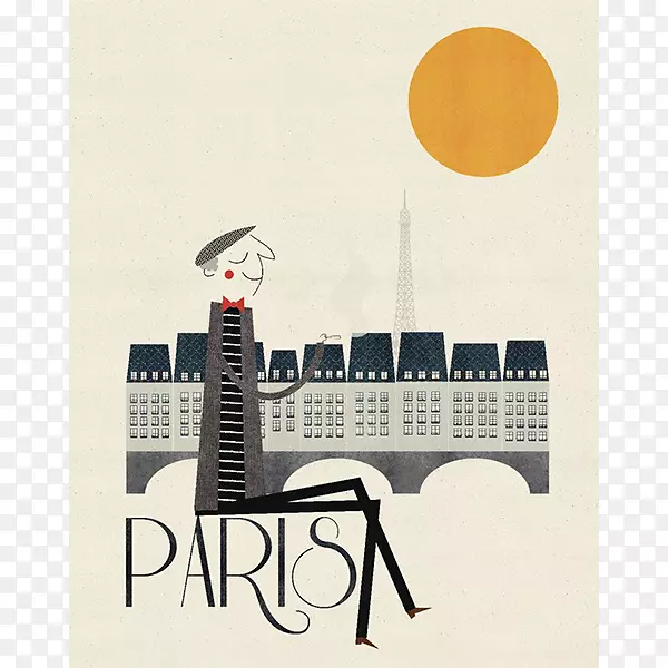 巴黎纽约市海报插画师-巴黎