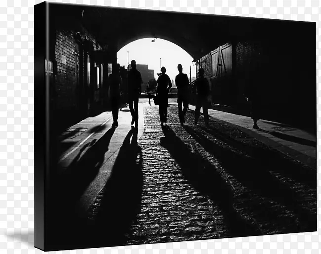 沙德泰晤士河画廊包相框，影子剪影-剪影