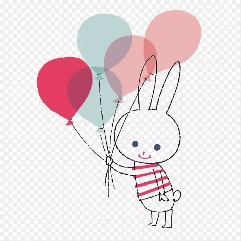兔子纹身气球-临时纹身