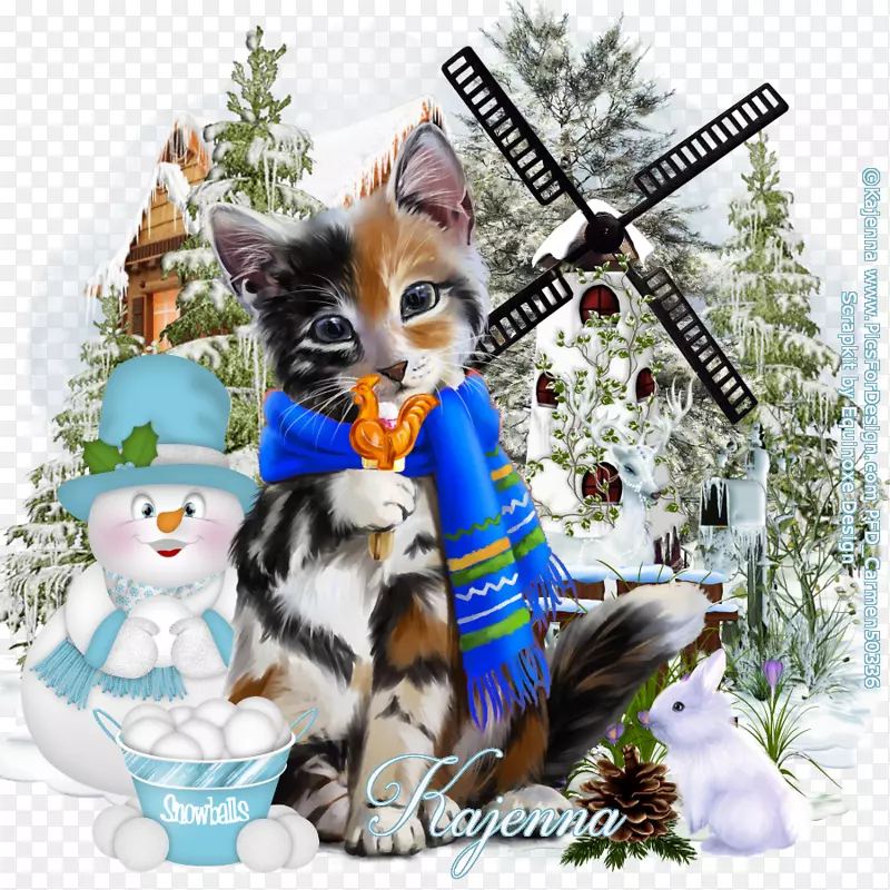 小猫圣诞装饰品胡须-小猫