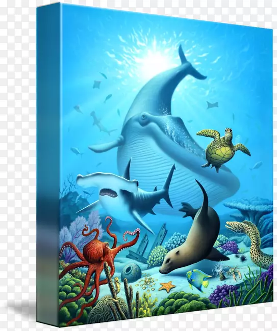 海洋生物深海绘画