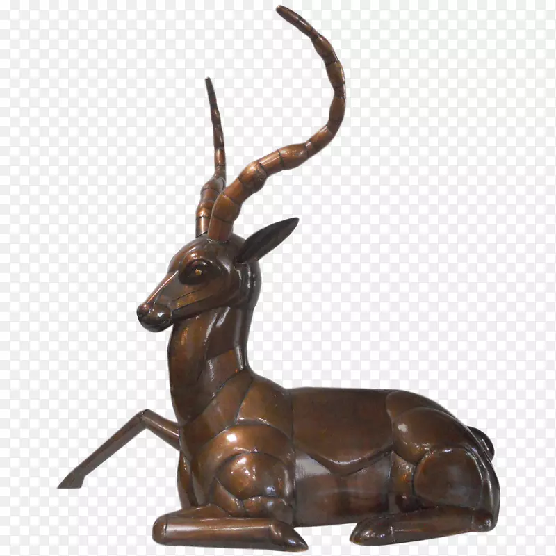 青铜雕塑驯鹿动物-羚羊