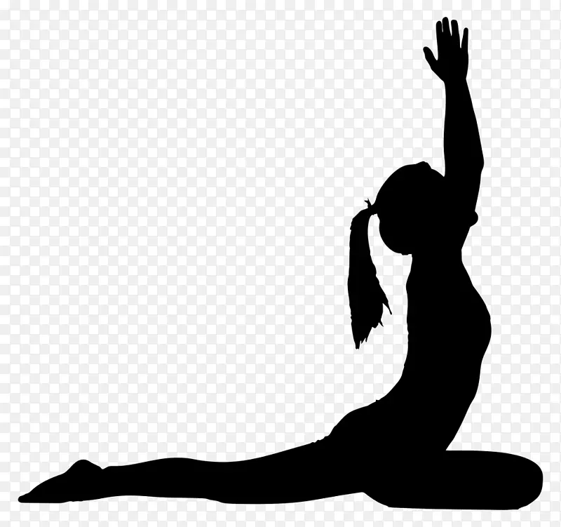 瑜伽剪影健身运动-瑜伽锻炼