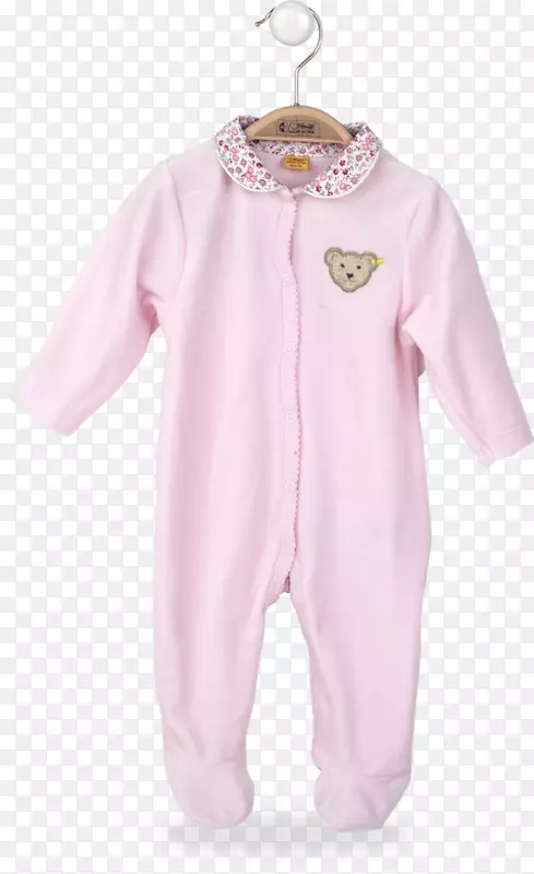 婴儿及幼童一件粉红色m袖睡衣-粉红色泰迪