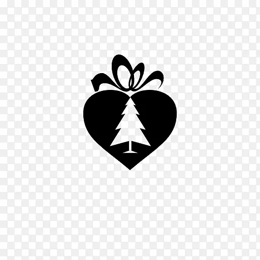圣诞礼品卡圣诞树心形标签