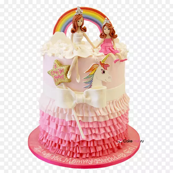 生日蛋糕装饰彩虹曲奇公主蛋糕-蛋糕