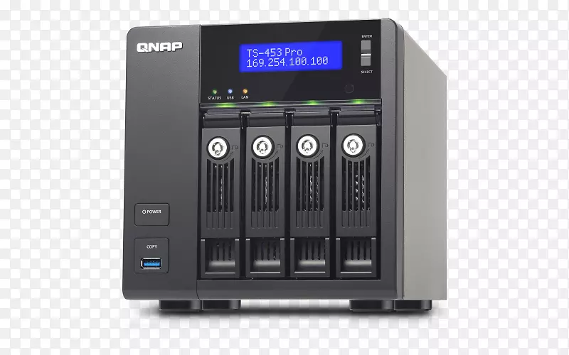 网络存储系统QNAP系统公司QNAP ts-453 Pro Blu射线光盘合成公司。-阴影角