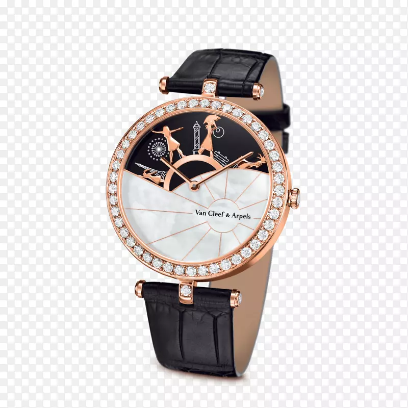 手表范克莱夫和Arpels珠宝复杂时钟-手表