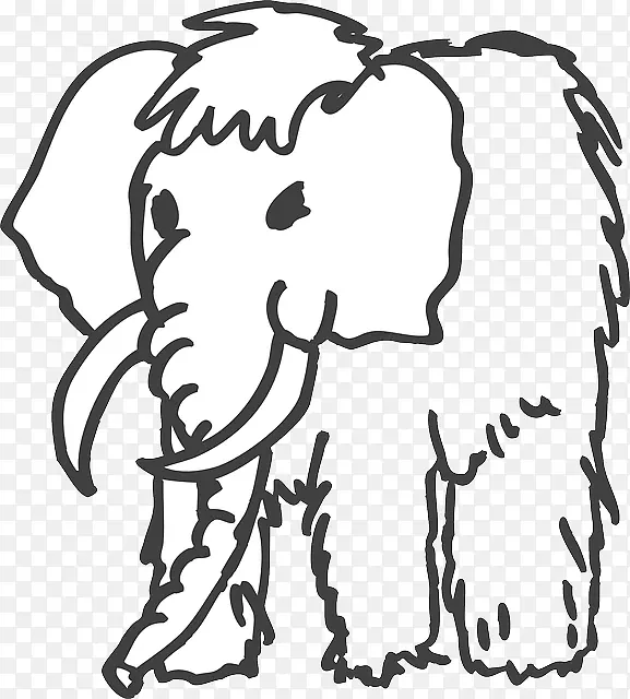长毛象画哥伦比亚猛犸象剪贴画