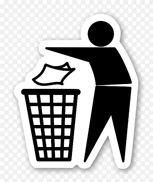 垃圾桶和废纸篮，整洁的人回收-扔垃圾