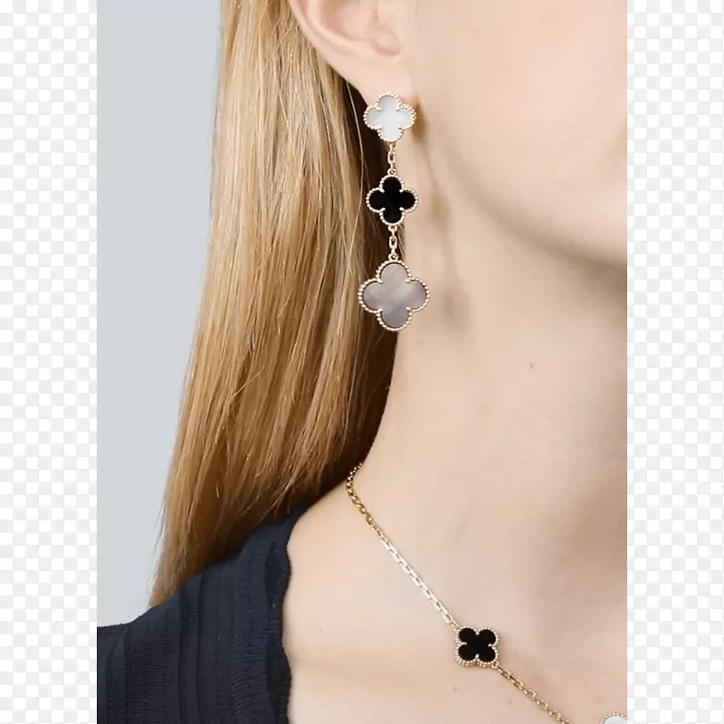 耳环van Cleef&Arpels珠宝项链Alhambra-珠宝