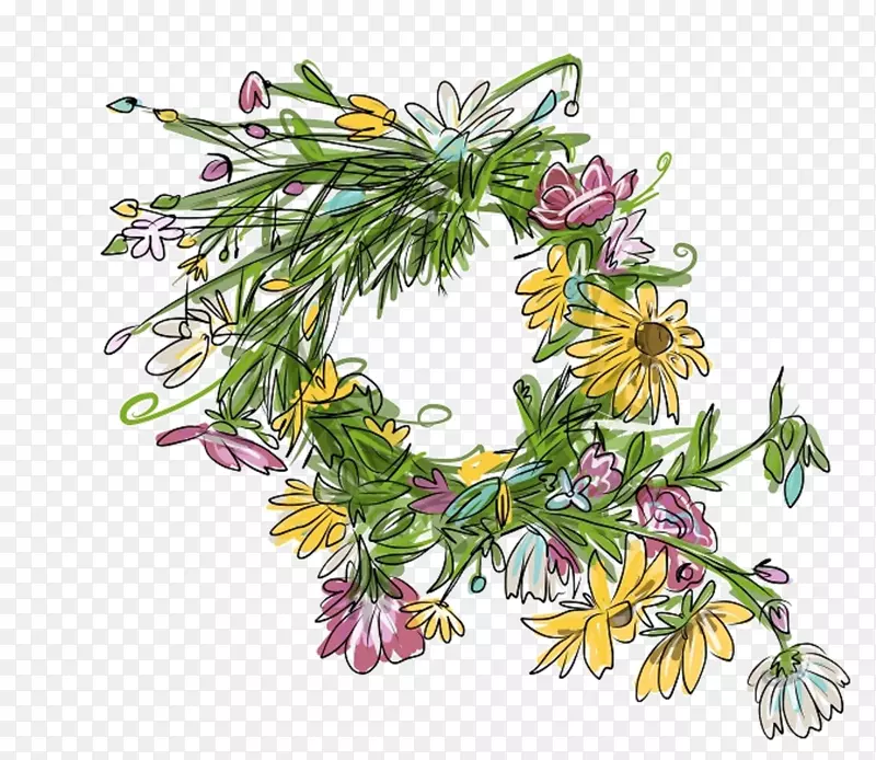 花卉设计素描