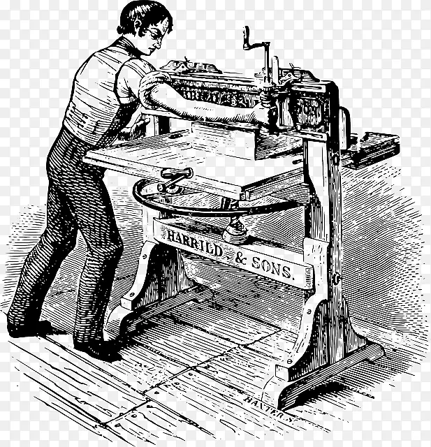纸印刷机胶印剪贴画-自由撰稿人