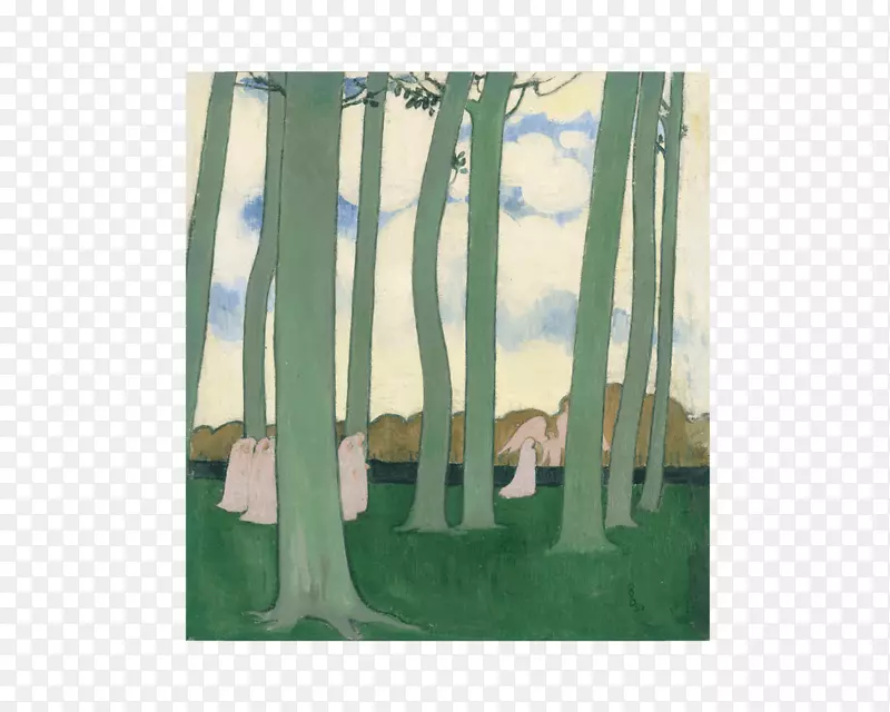 有绿树或山毛榉树的穆塞德奥赛风景，圣日耳曼-恩-雷，缪斯斯纳比斯-绘画