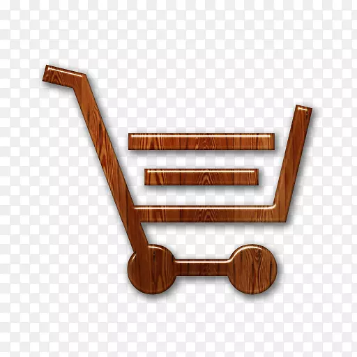 购物车电脑图标购物中心网上购物-木材
