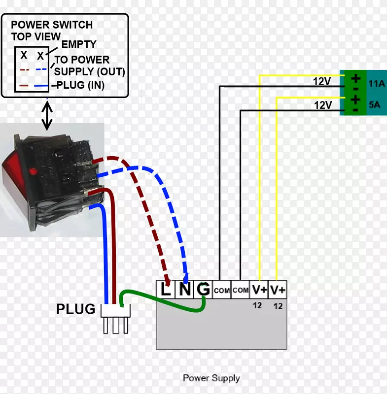 电源单元接线图电气开关电源转换器