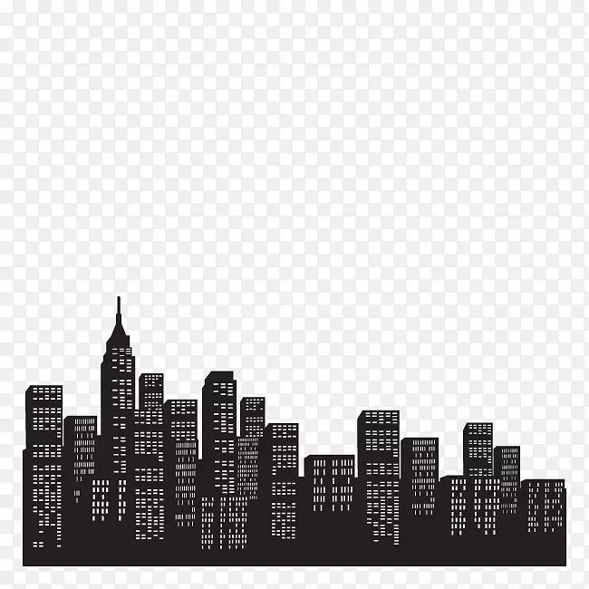 纽约市摩天大楼天际线贴纸墙-摩天大楼