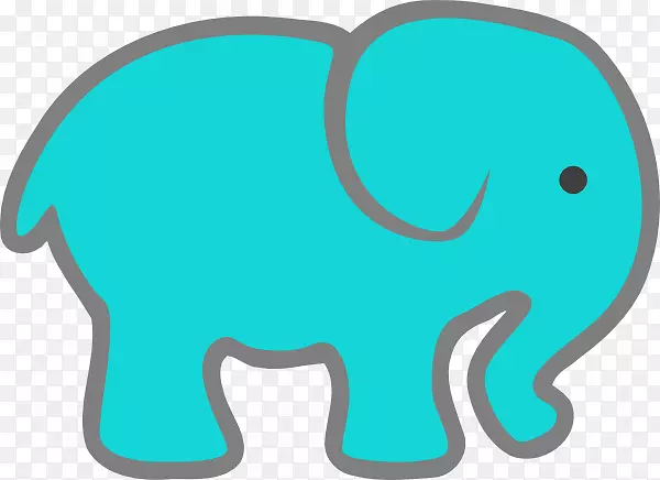 印度象绿松石象剪贴画-大象剪贴画