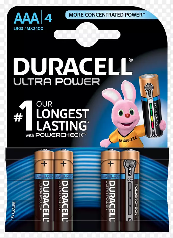 杜拉塞尔aaa电池碱性电池9伏电池-Duracell兔子